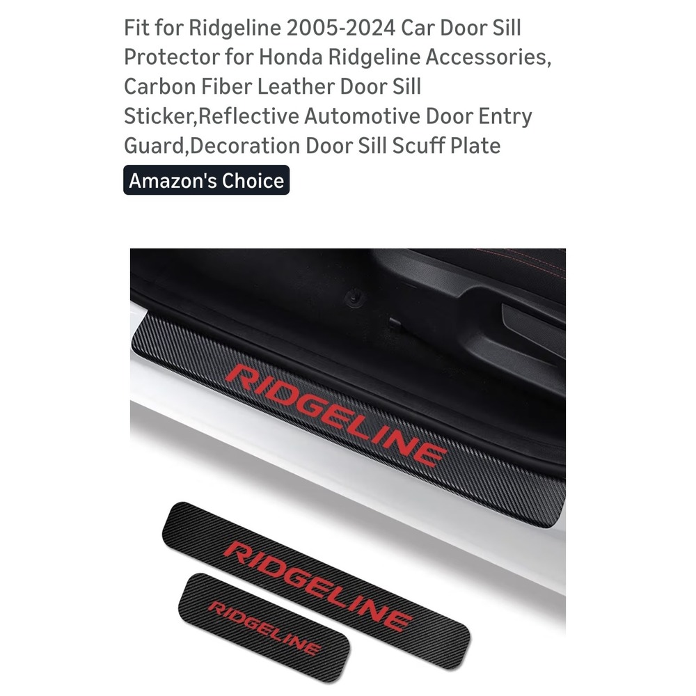 Honda Ridgeline Carbon Fiber Leather Door Sill Protector‎ Stickers 2005-2024